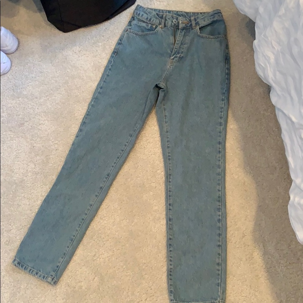 ragged straight leg jeans